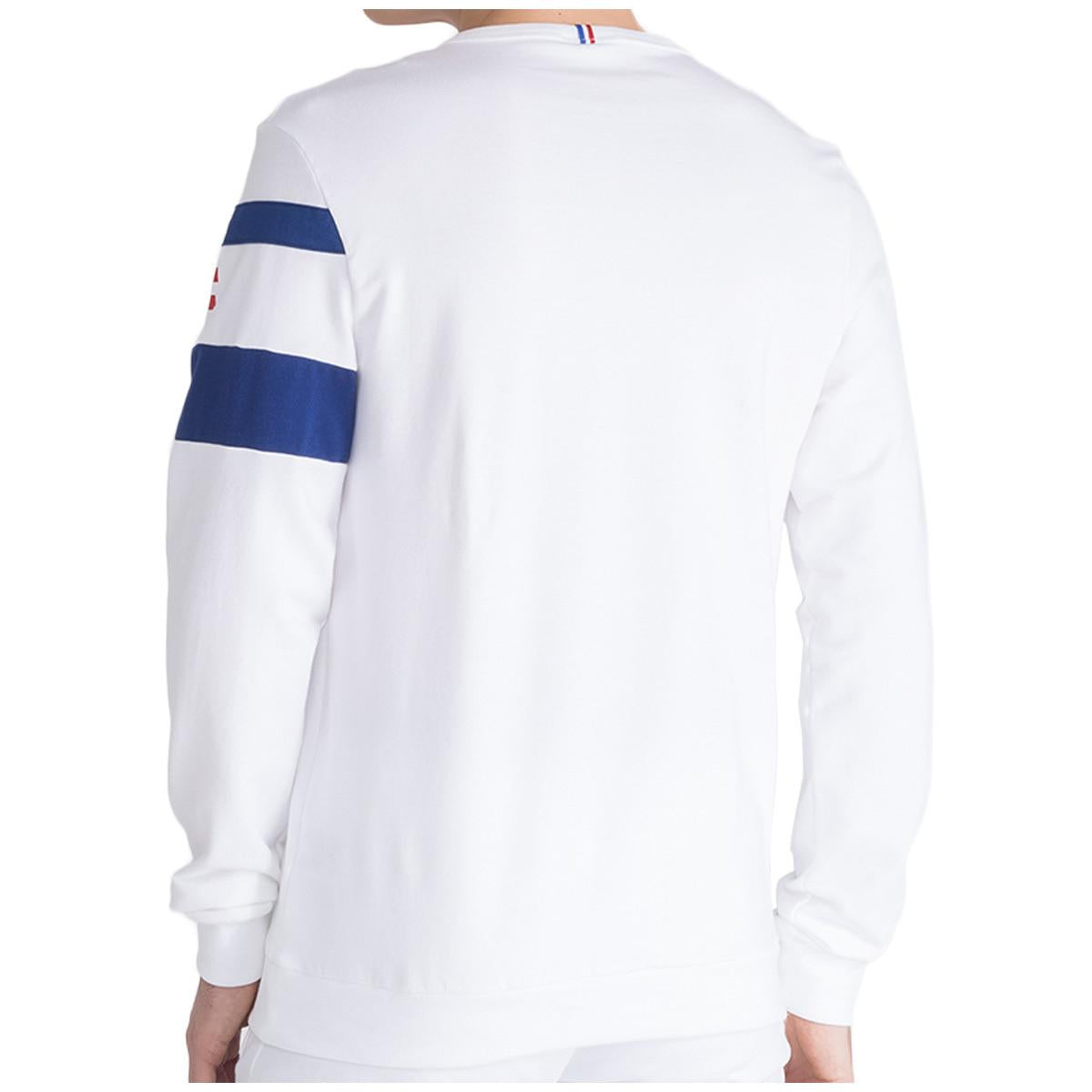 Le Coq Sportif Men's Saison Crew Sweater White and Blue
