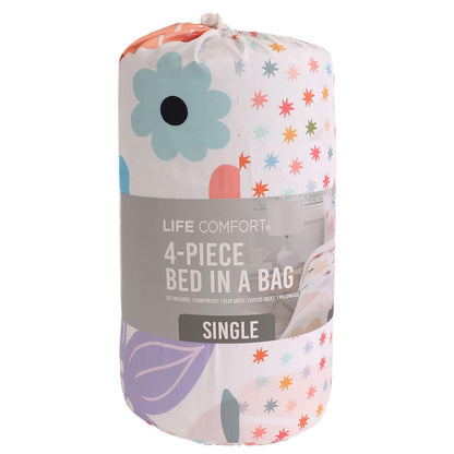 Life Comfort Kids Bed In A Bag Set 4 Piece Flower