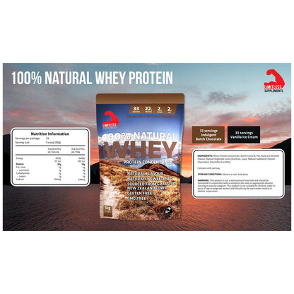 Limitless Inspire 100% Natural Whey Vanilla Ice Cream Flavoured Protein Blend 1 kg