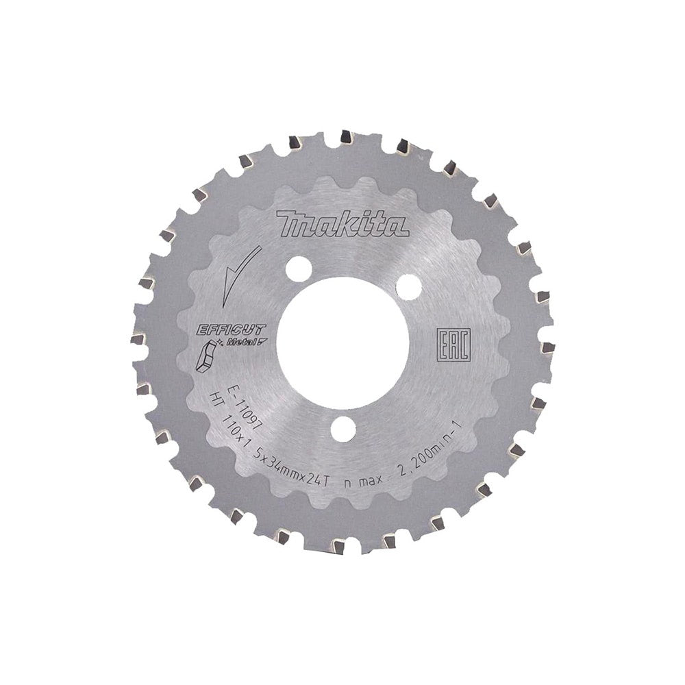MAKITA 110 x 34mm 24T TCT Circular Saw Blade for Rebar Cutting - EFFICUT E-11097