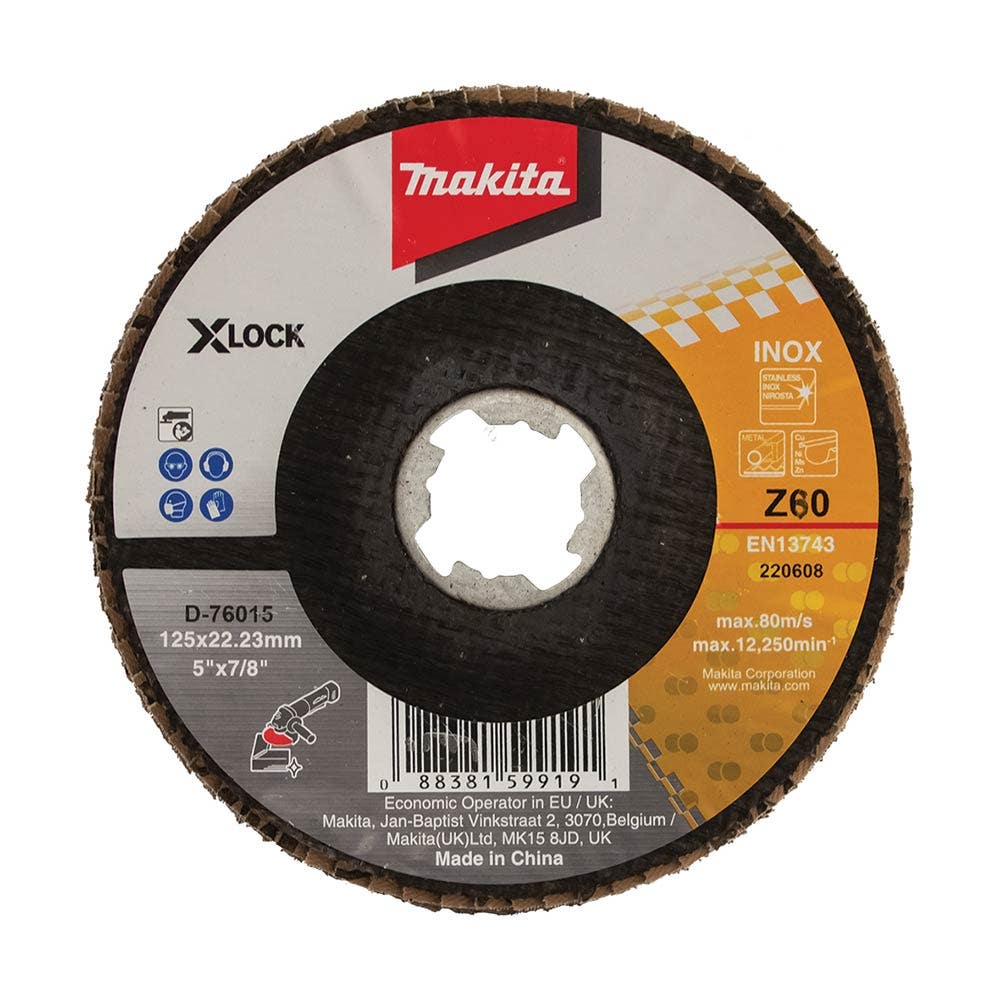 MAKITA 125mm 60-Grit Zirconia Angled Flap Disc - INOX D-76015