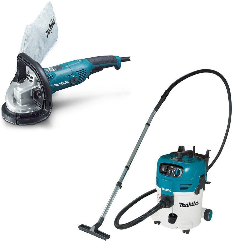MAKITA 125mm Concrete Planer and 240V M-Class Dust Extraction Combo Kit PC5000C-VC30MX1