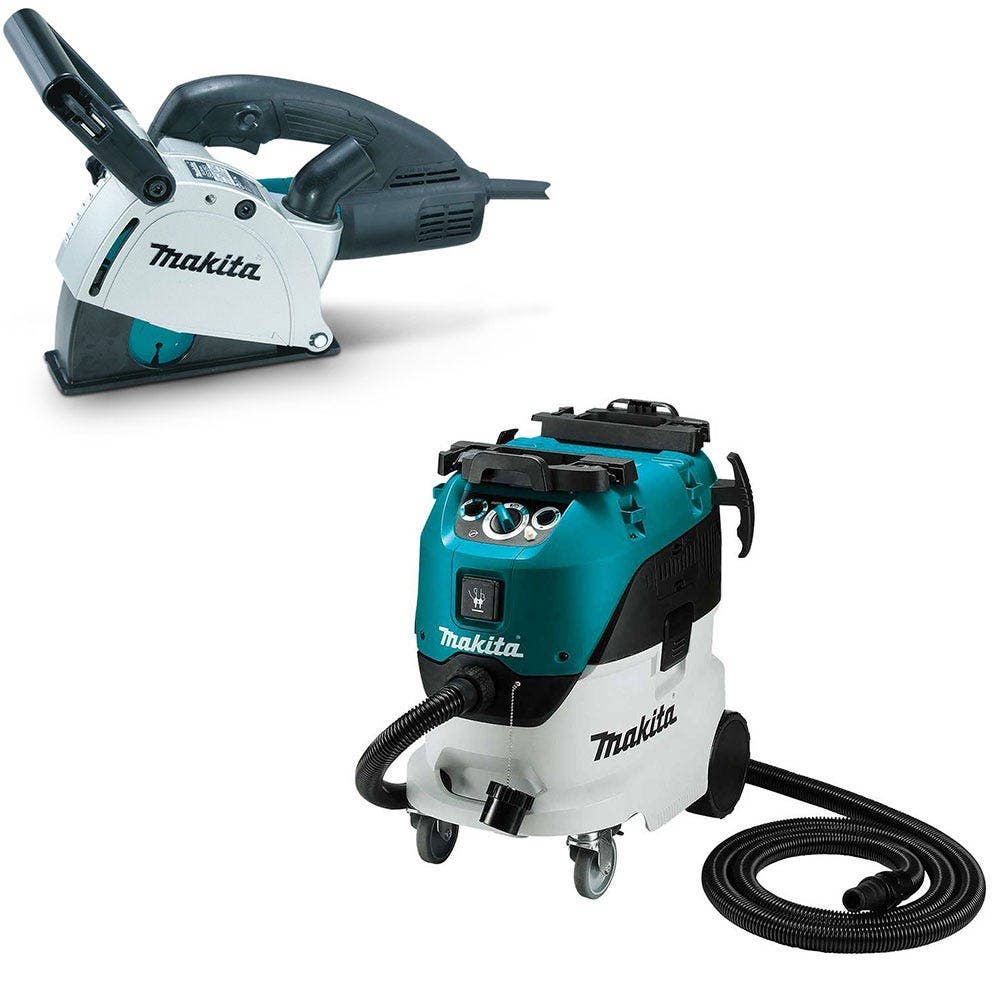 MAKITA 125mm Wall Chaser and 240V M-Class Dust Extraction Combo Kit SG1251J-VC42MX2