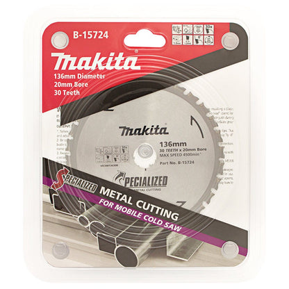 MAKITA 136mm 30T TCT Circular Saw Blade for Metal Cutting - SPECIALIZED