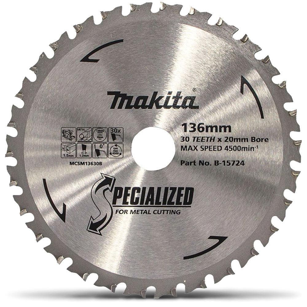 MAKITA 136mm 30T TCT Circular Saw Blade for Metal Cutting - SPECIALIZED