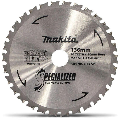 MAKITA 136mm 30T TCT Circular Saw Blade for Metal Cutting - SPECIALIZED