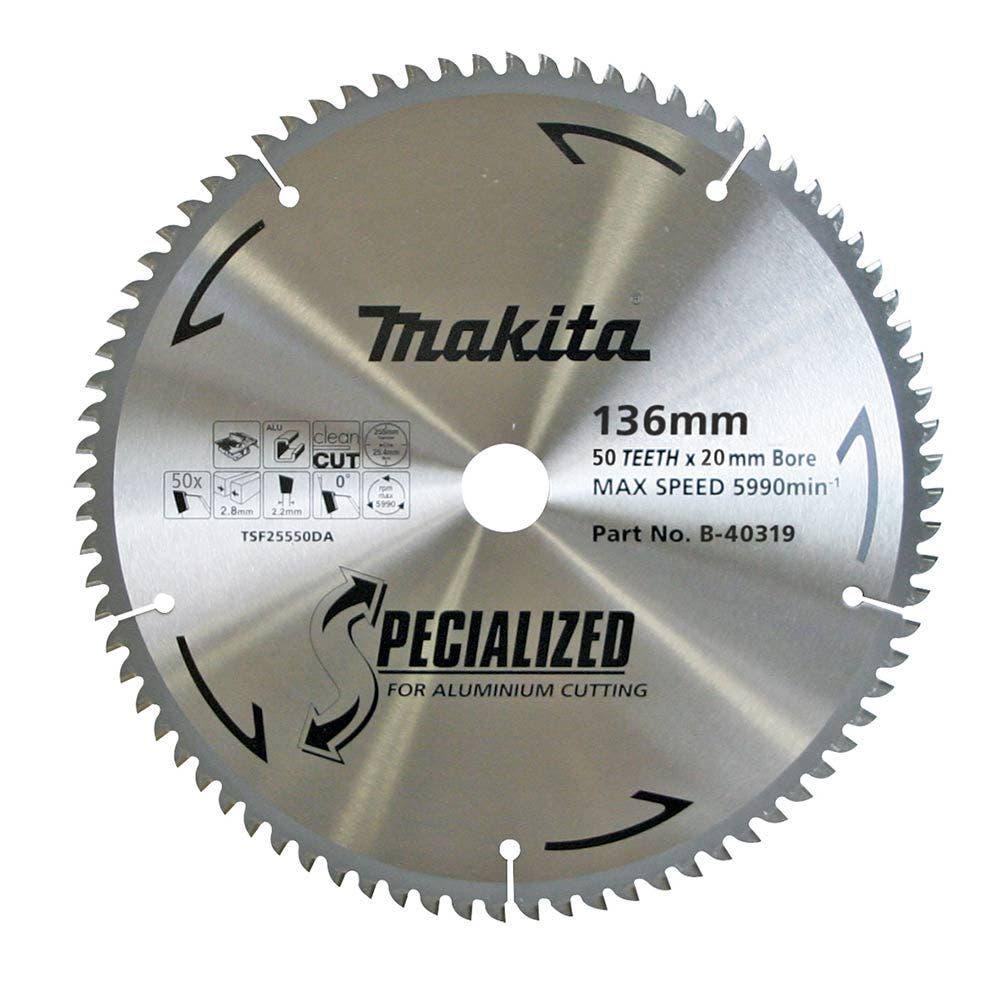 MAKITA 136mm 50T TCT Circular Saw Blade for Aluminium Cutting - SPECIALIZED B-40319