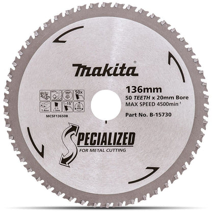 MAKITA 136mm 50T TCT Circular Saw Blade for Metal Cutting - SPECIALIZED