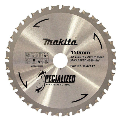 MAKITA 150mm 32T TCT Circular Saw Blade for Metal Cutting - SPECIALIZED B-47117