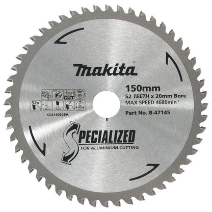 MAKITA 150mm 52T TCT Circular Saw Blade for Aluminium Cutting - SPECIALIZED B-47145