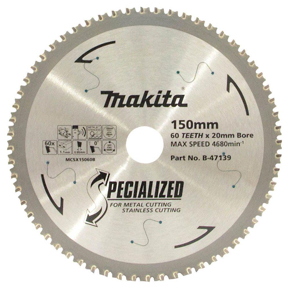 MAKITA 150mm 60T TCT Circular Saw Blade for Stainless Steel Cutting - SPECIALIZED B-47139