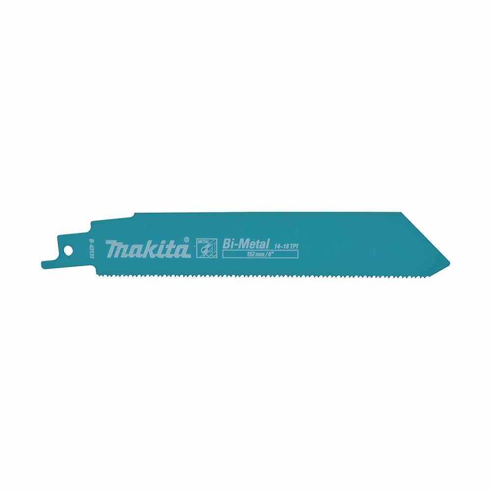 MAKITA 152mm 1.1T 14-18TPI Bi-Metal Reciprocating Blade for Wood Metal - 5 Piece B-43131