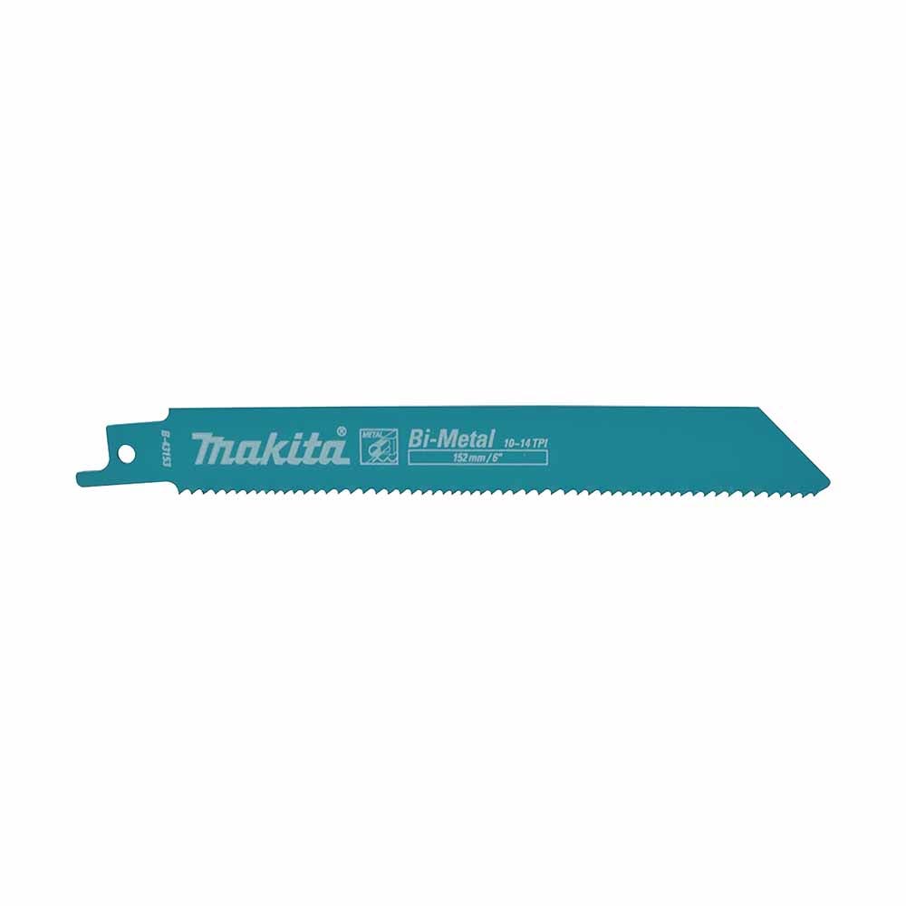 MAKITA 152mm 1.25T 10-14TPI Bi-Metal Reciprocating Blade for Wood Metal - 5 Piece B-43153