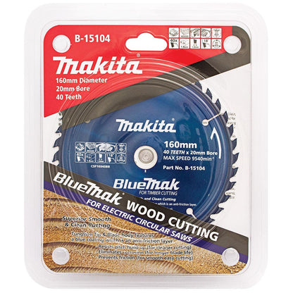 MAKITA 160mm 40T TCT Circular Saw Blade for Wood Cutting - BLUEMAK