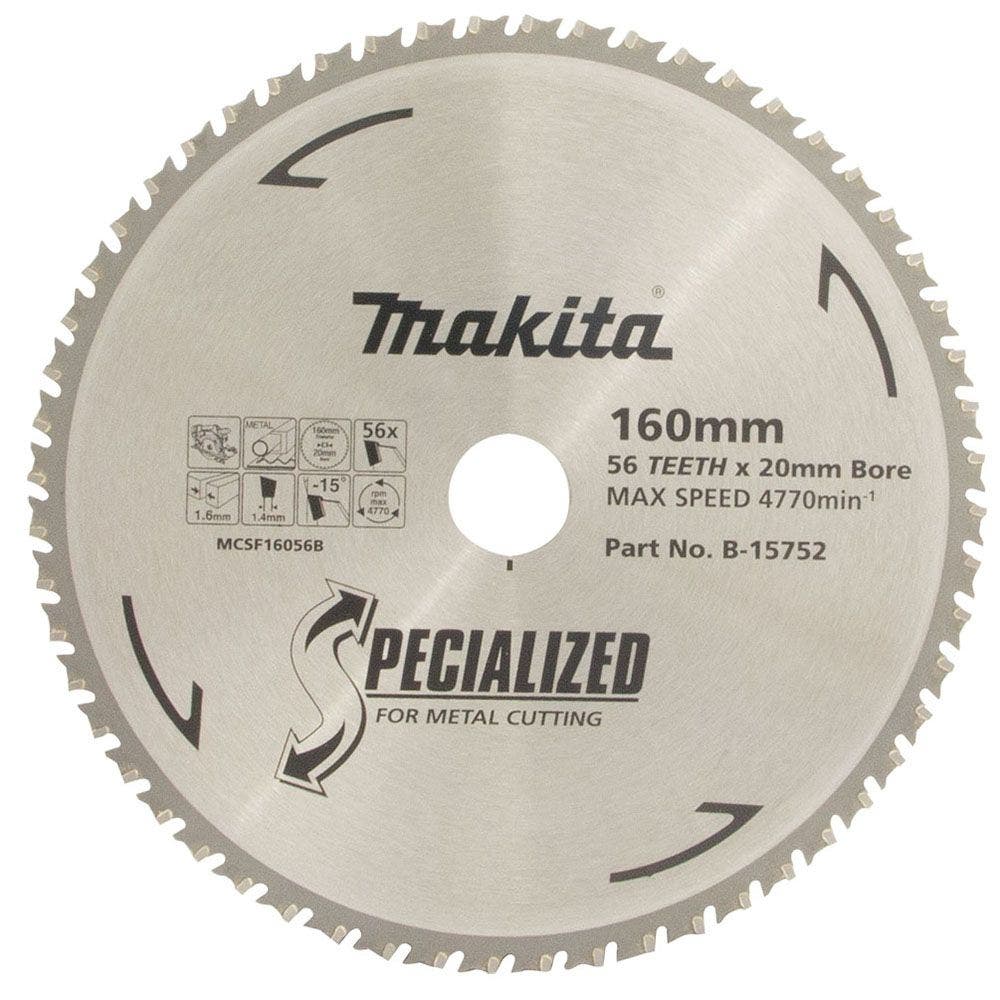 MAKITA 160mm 56T TCT Circular Saw Blade for Metal Cutting - SPECIALIZED B-15752