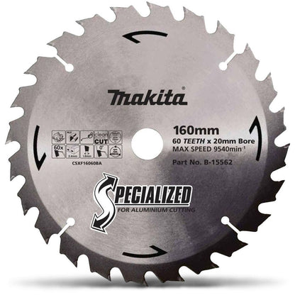 MAKITA 160mm 60T TCT Circular Saw Blade for Aluminium Cutting - SPECIALIZED