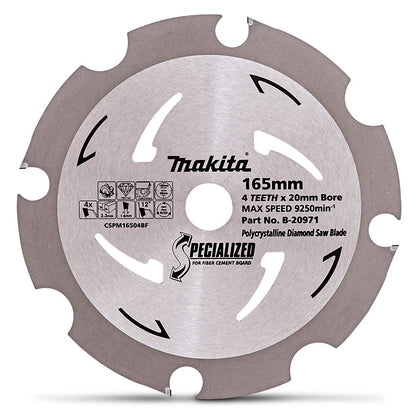 MAKITA 165mm 4T PCD Circular Saw Blade for Fibre Cement Cutting - SPECIALIZED