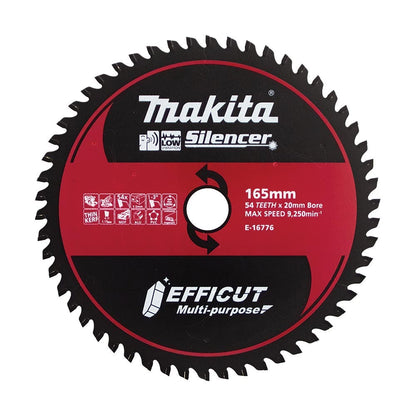 MAKITA 165mm 54T TCT Circular Saw Blade for Multi-Purpose Cutting - Multimaterial E-16776