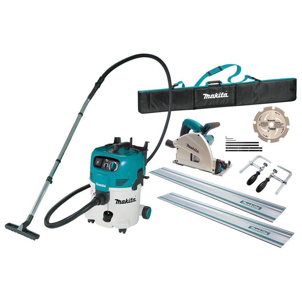 MAKITA 165mm Plunge Cut Circular Saw and M-Class Dust Extraction Combo Kit SP6000JT2X-VC30MX1