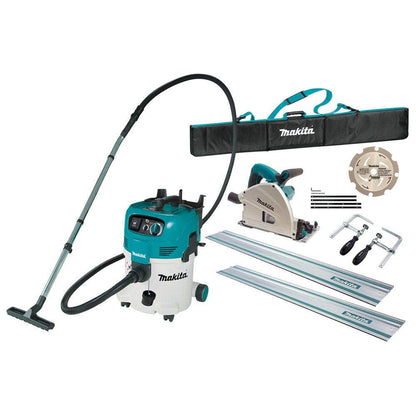 MAKITA 165mm Plunge Cut Circular Saw and M-Class Dust Extraction Combo Kit SP6000JT2X-VC30MX1