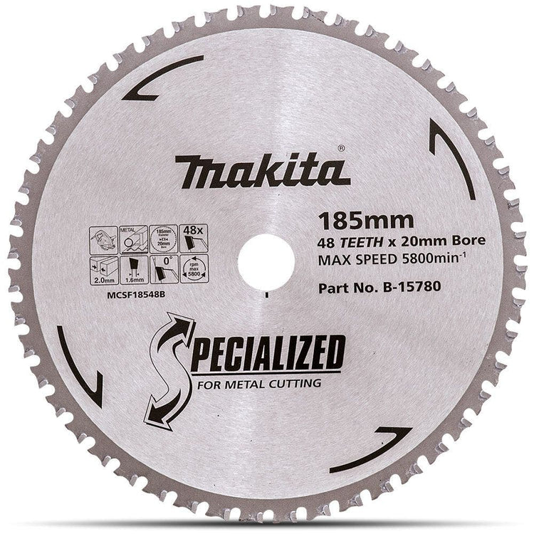 MAKITA 185mm 48T TCT Circular Saw Blade for Metal Cutting - SPECIALIZED B15780
