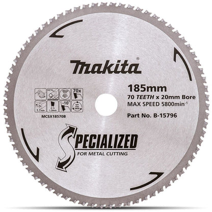 MAKITA 185mm 70T TCT Circular Saw Blade for Metal Cutting - SPECIALIZED