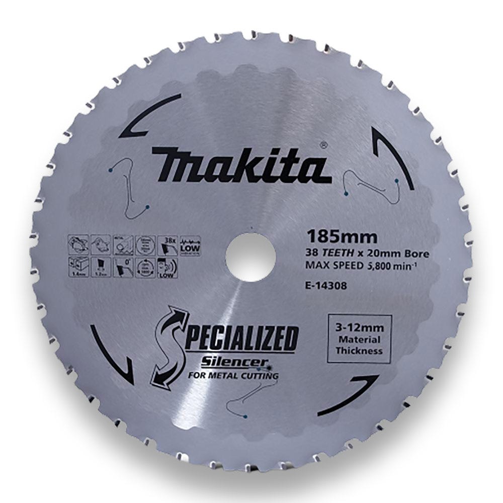 MAKITA 185x20mm 38T TCT Circular Saw Blade for Metal Cutting E-14308