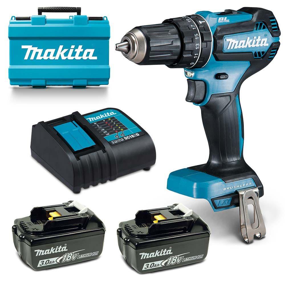 MAKITA 18V 13mm Brushless Hammer Driver Drill Kit DHP485SFE