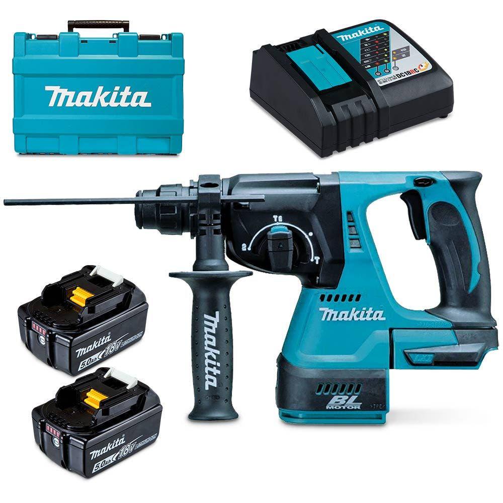 MAKITA 18V Brushless 2 x 5.0Ah Mobile SDS Plus Rotary Hammer Kit DHR243RTE