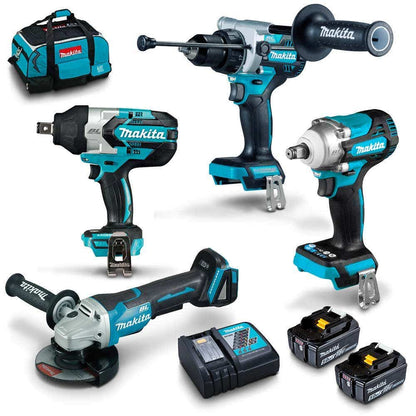 MAKITA 18V Brushless 4 Piece 2 x 5.0Ah Combo Kit DLX4151TX1