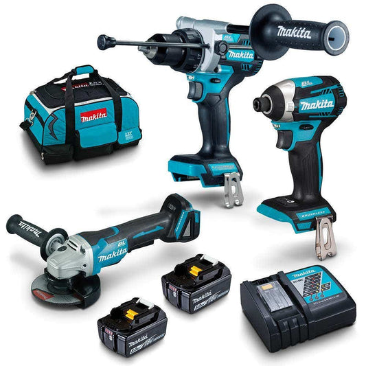 MAKITA 18V Brushless 3 Piece 2 x 5.0Ah Combo Kit DLX3146TX1