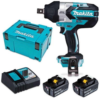 MAKITA 18V Brushless 2 x 5.0Ah 3 4inch Impact Wrench Kit DTW1001RTJ