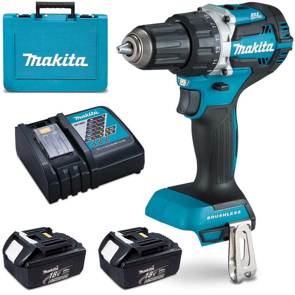 MAKITA 18V Brushless 3.0Ah Li-Ion Cordless Heavy Duty Driver Drill Combo Kit DDF484RFE