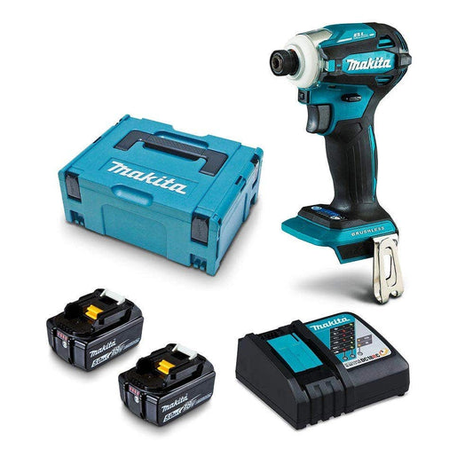 MAKITA 18V Brushless 2 x 5.0Ah 1 4 Impact Driver Kit DTD172RTJ