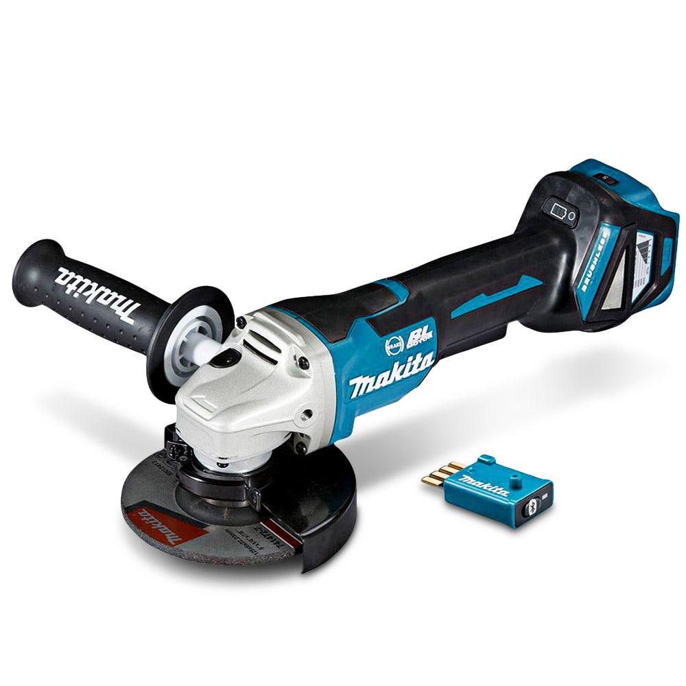 MAKITA 18V Brushless AWS 125mm Paddle Switch Angle Grinder Kit DGA518RTEU