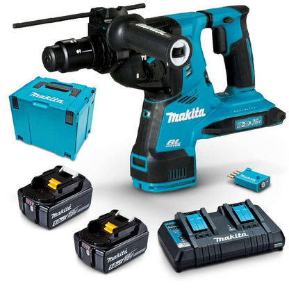 MAKITA 18Vx2 Brushless AWS 28mm 2 x 5.0Ah SDS+ Rotary Hammer with Chuck DHR283PT2JU