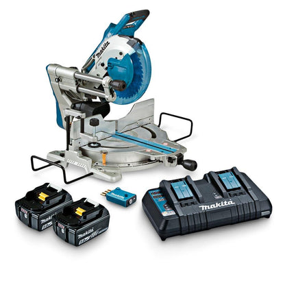 MAKITA 18Vx2 Brushless AWS 2 x 5.0Ah 260mm Slide Compound Mitre Saw w. Wireless Unit Kit DLS111PT2U
