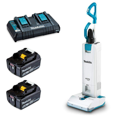 MAKITA 18Vx2 Brushless 2 x 5.0Ah Upright Vacuum Kit DVC560PT2