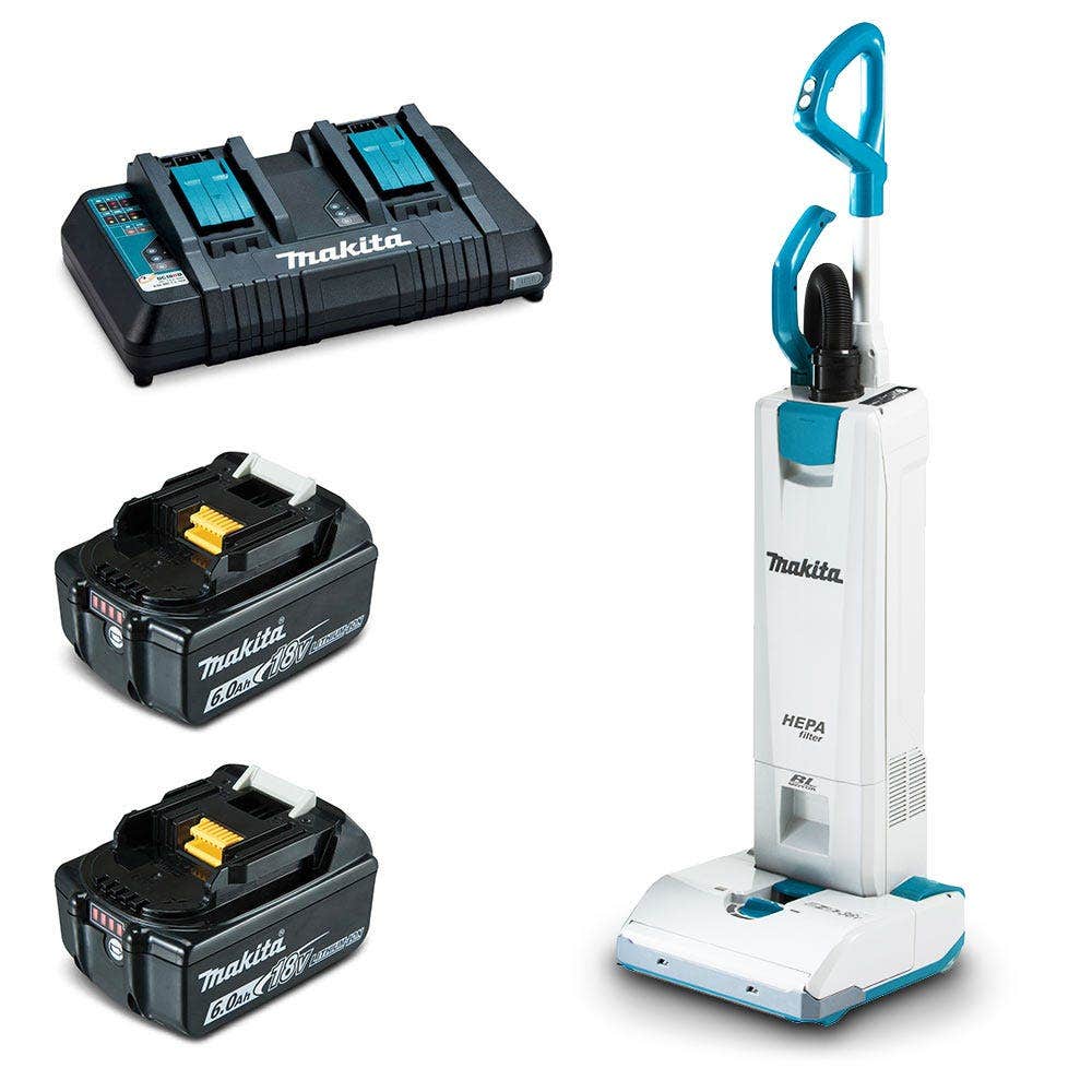 MAKITA 18Vx2 Brushless 2 x 6.0Ah Upright Vacuum Kit DVC560PG2