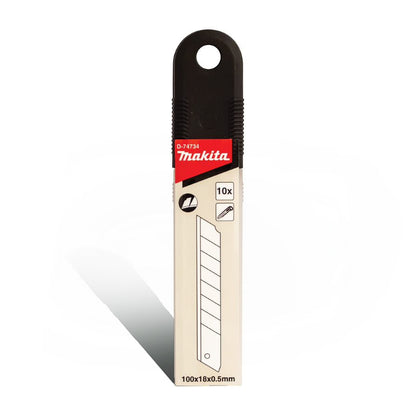 MAKITA 18mm Snap Off Knife Blades - 10 Piece D-74734