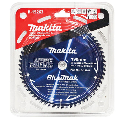 MAKITA 190mm 60T TCT Circular Saw Blade for Wood Cutting - Mitre Saws - BLUEMAK