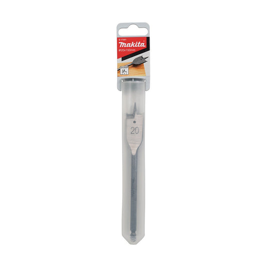 MAKITA 20 X 150mm Flat Wood Spade Bit - 1 4 Hex E-17251