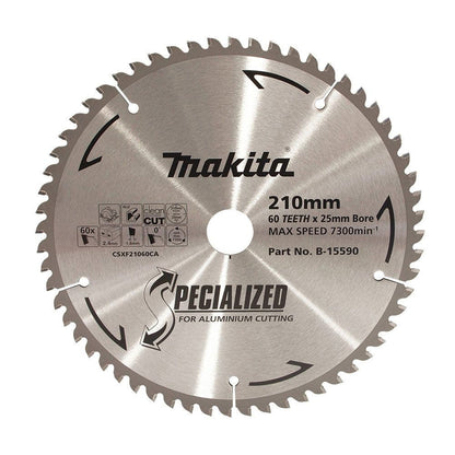 MAKITA 210mm 60T TCT Circular Saw Blade for Aluminium Cutting - SPECIALIZED B-15590