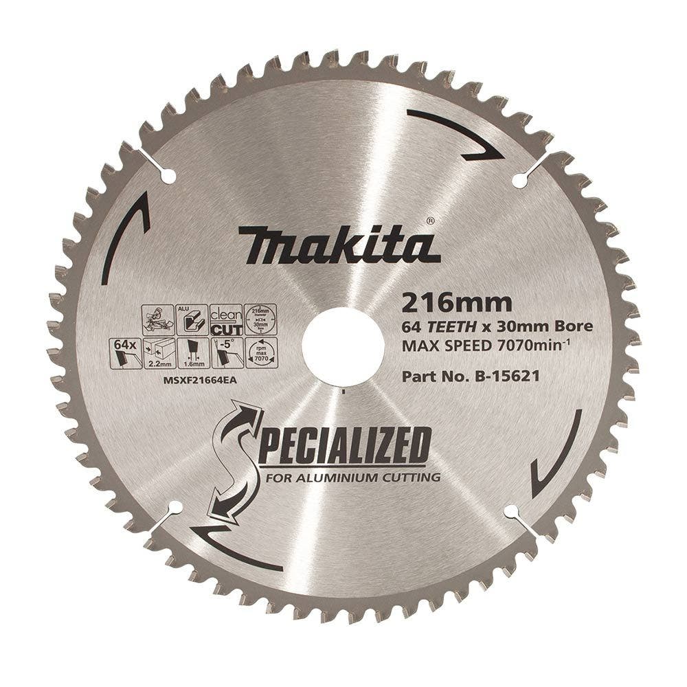 MAKITA 216mm 64T TCT Circular Saw Blade for Aluminium Cutting - Mitre Saws - SPECIALIZED B-15621