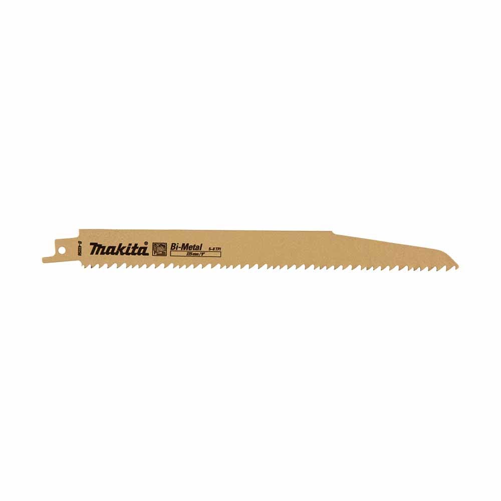 MAKITA 225mm 1.6T 5-8TPI Bi-Metal Reciprocating Blade for Wood Metal - 5 Piece B-43256