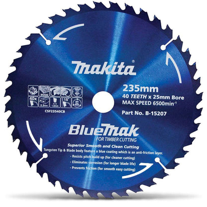 MAKITA 235mm 40T TCT Circular Saw Blade for Wood Cutting - BLUEMAK B15207