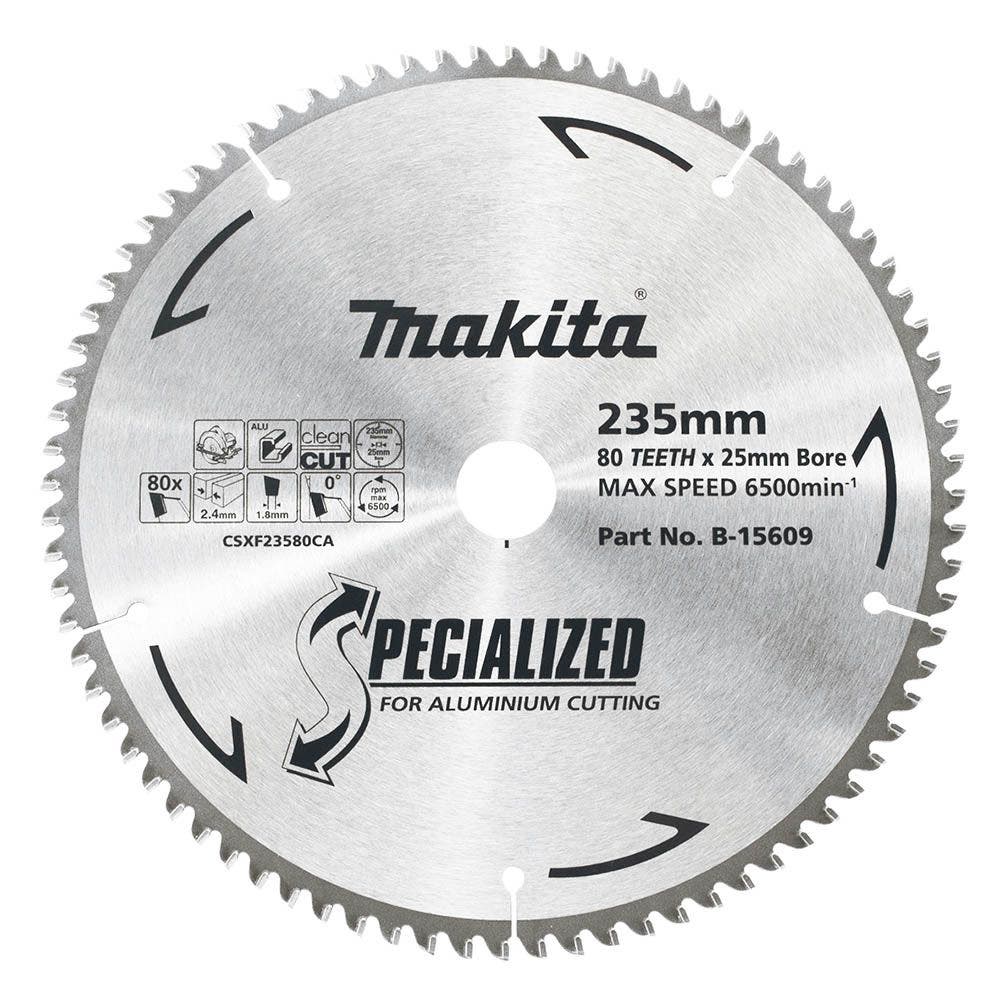 MAKITA 235mm 80T TCT Circular Saw Blade for Aluminium Cutting - SPECIALIZED B-15609