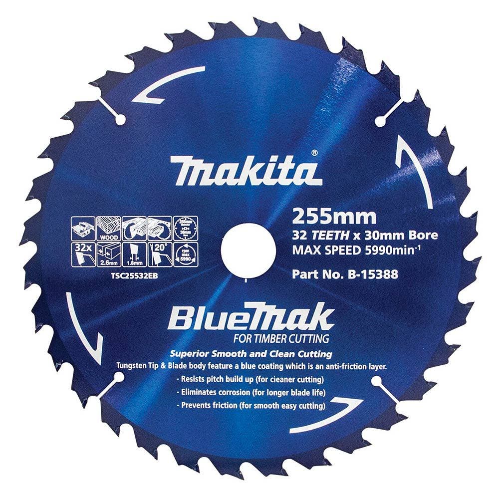 MAKITA 255mm 32T TCT Circular Saw Blade for Wood Cutting - Table Saws - BLUEMAK