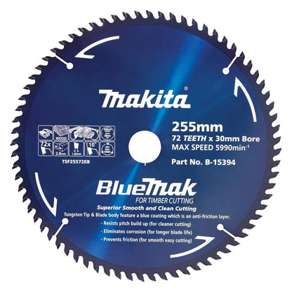 MAKITA 255mm 72T TCT Circular Saw Blade for Wood Cutting - Table Saws - BLUEMAK