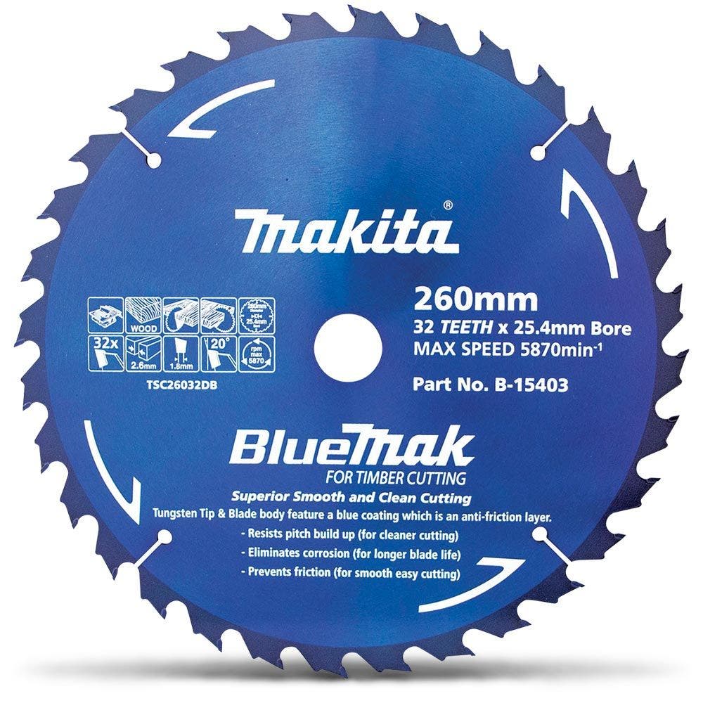 MAKITA 260mm 32T TCT Circular Saw Blade for Wood Cutting - Table Saws - BLUEMAK